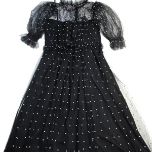 NWT Hunter Bell Bennett in Black Pearl Embellished Mesh Tulle Maxi Dress 12 thumbnail 4