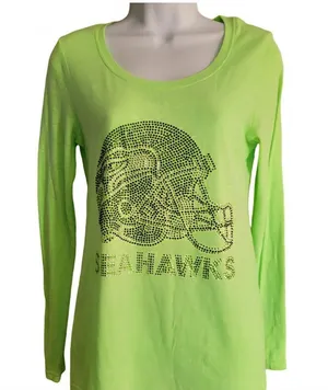 Seattle Seahawks Long Sleeve Top Medium No Boundaries thumbnail 1