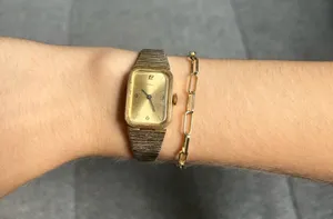 Vintage timex gold tone watch thumbnail 1