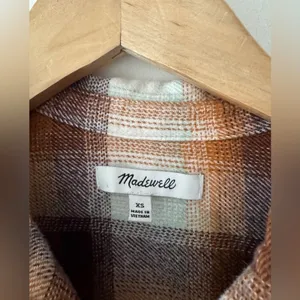 Madewell Flannel Side-Button Oversized‎ Ex-Boyfriend Shirt in Bickett Plaid thumbnail 9
