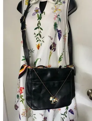 Coach Black Crossbody Bag Customized with Applique thumbnail 6