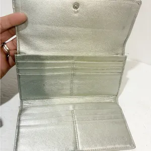 Vintage COACH Signature Metallic Jacquard Leather Medium Bifold Wallet Card Case thumbnail 3