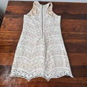 Lavender Brown Women's White Lace Mini Dress Sleeveless Party/Cocktail S‎ thumbnail 7