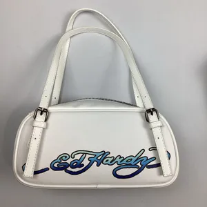 Ed Hardy Satchel Bag Butterfly & Skull White Backround NEW! Retail $80 thumbnail 6