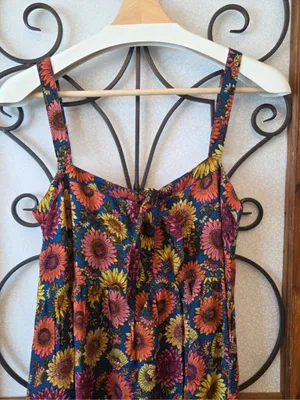 Natural Life Patti Tie-Front Maxi Dress Sunflower Floral Size M Bobo Hippie thumbnail 3