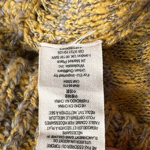 Free People Yellow Gray Wool Blend Knit Pullover Sweater, M thumbnail 12
