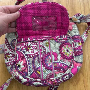 Vera Bradley Very‎ Berry Pink Gray Paisley Hipster Shoulder Crossbody Bag Purse thumbnail 7