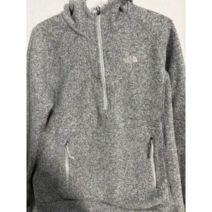 The North Face Women's Gray Hooded Pull Over Sweater Sz M Outdoors Sporty thumbnail 2