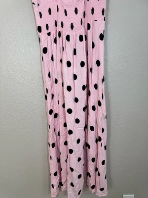 AFRM Jamie Pink Black Polkadot Print Open Back Maxi Dress Medium $138 Revolve thumbnail 9