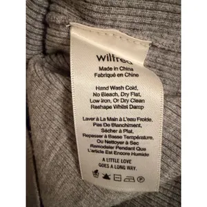 Wilfred Aritzia Gray Wool Blend Off The Shoulder‎ Italian Knit Midi Dress Size S thumbnail 6