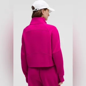 Lululemon NWT Scuba Oversized Funnel Neck Half Zip Ripened Raspberry Gold M L thumbnail 2