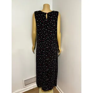 Studio Ease Black Floral Sleeveless Maxi Dress 14 Cottagecore Vintage 90s y2k thumbnail 5
