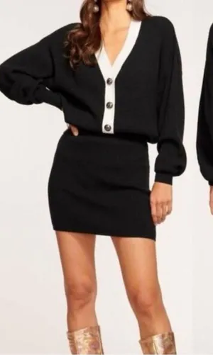 NEW Ramy Brook Andrea Contrast Placket Long Sleeve Sweater midi Dress sz S thumbnail 1