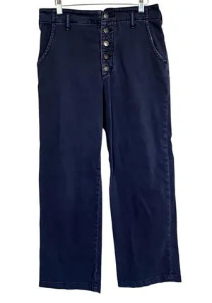 PILCRO THE LETTERPRESS Wide Leg Blue Pants Exposed Buttons Women’s Size 28 thumbnail 1