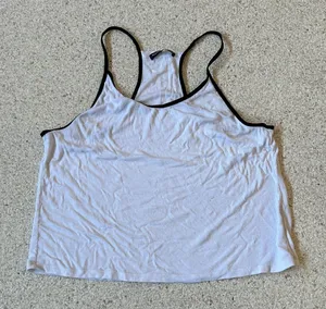 Brandy Melville White Tank with Black Edges thumbnail 1