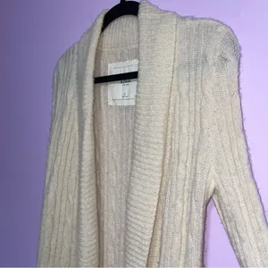 Abercrombie & Fitch Y2K Cable Knit Cardigan Women S Shawl Collar Preppy Coastal thumbnail 2
