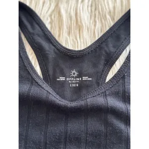 Aerie Cozy Class Ribbed Knit Sports Bra True Black Size Large thumbnail 6