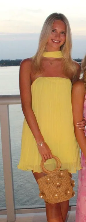 SHEIN Yellow pleated Dress thumbnail 2