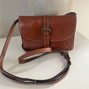 Patricia Nash Brown Leather Crossbody Bag with Buckle Detail thumbnail 1