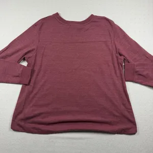 Nike Sportswear Long Sleeve Top Women’s Large Heathered Burgundy Crewneck Shirt thumbnail 4