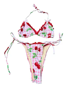 Foreplay Cherry Bikini Set Pink Size M thumbnail 1