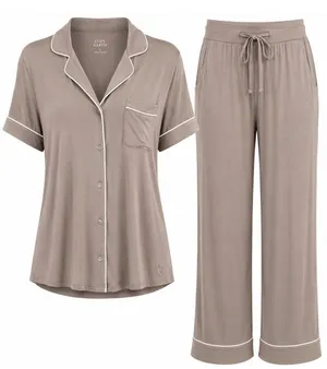 Cozy Earth Women’s Bamboo Pajama Set XS/ Small Short Sleeve Shirt Long Pant READ thumbnail 1