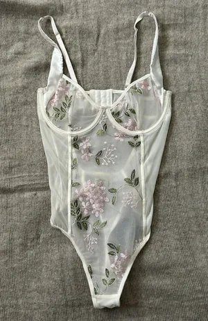 Lulus Embroidered Bustier Bodysuit thumbnail 1