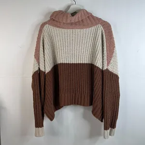 POL Size M Sweater‎ High Up In The Sky Chunky Knit Turtleneck Long Sleeve Stripe thumbnail 9