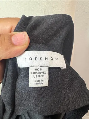 Topshop ribbed Knot front cut black tank dress size 8 thumbnail 7