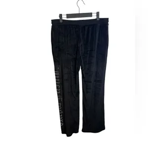 Juicy Couture Black Velour Spellout Y2K Sleep Pants thumbnail 2