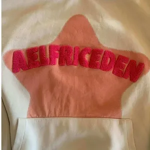 Aelfric Eden Starcore Pink Towel Embroidery Oversized Hoodie Cream XS Y2K‎ thumbnail 6