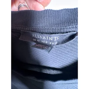 AllSaints Gia Black Asymmetric Midi Dress Ribbed High Low Size 6 thumbnail 5