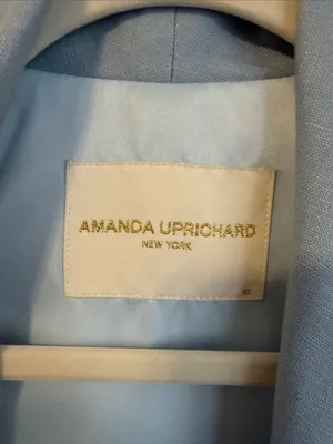Amanda Uprichard Pastel Blue Cropped Shawl-Collar Blazer and Skirt thumbnail 5