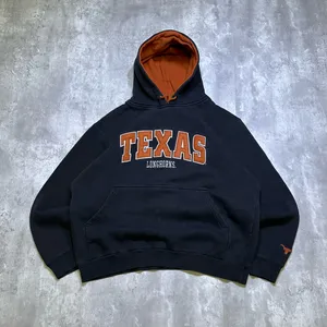 Vintage Embroidered Texas Longhorns Black and Orange Heavy Hoodie Sweatshirt thumbnail 1