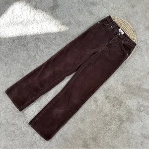 Rolla’s Women’s Original High Rise Straight Leg Corduroy Pants in Dark Brown 26 thumbnail 4