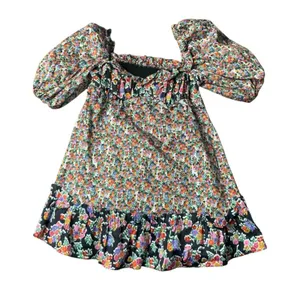 For love & Lemons size large nwt Hudson mini dress Chic Floral ruffle black thumbnail 4