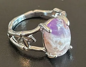 Purple amethyst S925 silver ring size 8 thumbnail 2