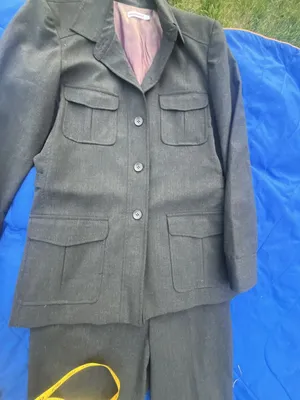 New Frontier Vintage Women's Gray Safari Style Pant Suit Jacket Pants Size 6 thumbnail 6