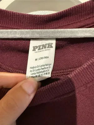 PINK Victoria's Secret Burgundy 'P' Embroidered Crewneck Sweatshirt thumbnail 3