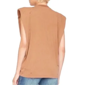 Free people x Sandrine Rose Shoulder Pad Brown Tank Top(Size Small) thumbnail 2