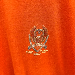 Vintage 2003 Bike Week Orange Short Sleeve Thrashed Eagle Graphic T-Shirt XL thumbnail 3