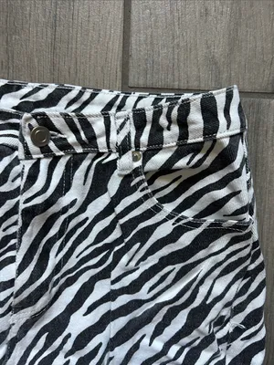 Et Clet Zebra-Pattern Women's jeans - Black & White thumbnail 3