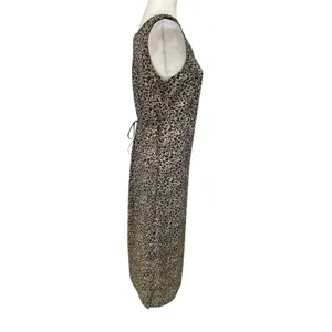 Vintage‎ Animal Print Maxi Dress Womens 10 Leopard Print Sleeveless Tie Back USA thumbnail 7