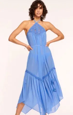 Ramy Brook Blue Halter Maxi Dress thumbnail 1