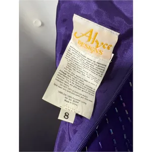 80s Alyce beaded silk maxi dress Purple Size M thumbnail 3