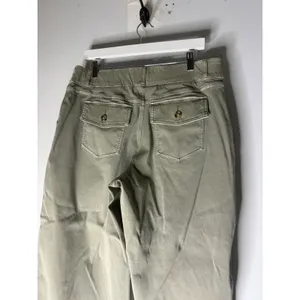 Spanx Stretch Twill Cropped Wide Leg Pants Olive Green Plus Size 1X thumbnail 4