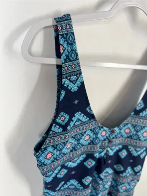 Aerie Boho Print Button Front Full Coverage One Piece Swimsuit XL thumbnail 4