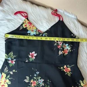 Lulu’s Go Fleur a Twirl Black Floral Print Handkerchief Midi Dress Size Large thumbnail 7