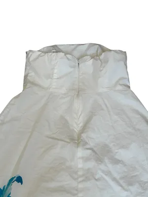 Vintage Y2K Express Strapless Midi Dress Floral Cocktail Party Summer Vacation thumbnail 5