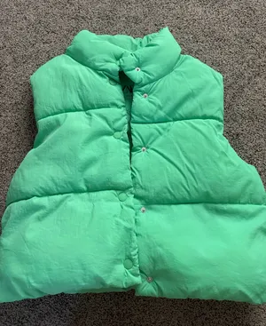 ZARA Green Puffer Vest thumbnail 1